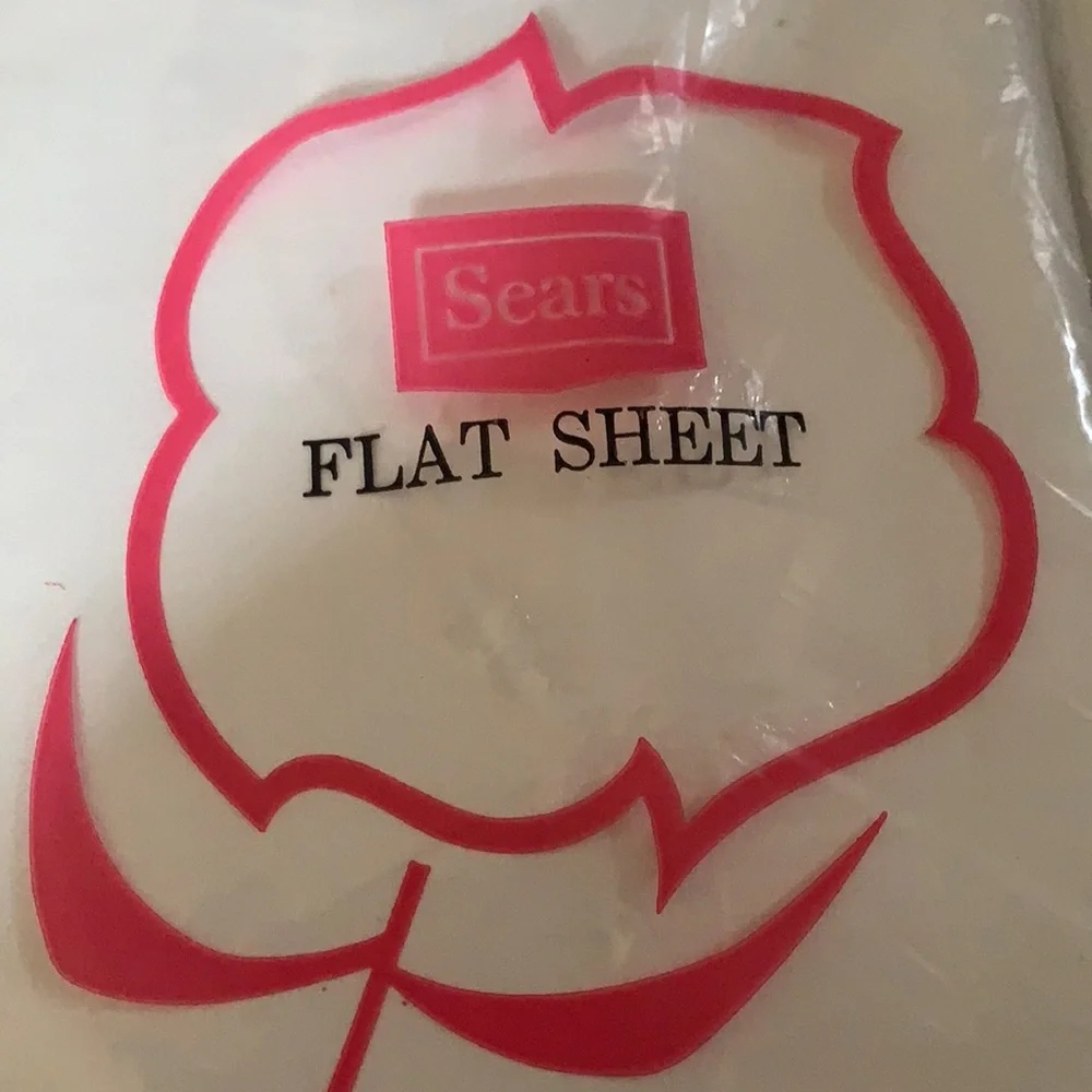 SEARS COTTON MUSLIN FULL FLAT SHEET 81X108”